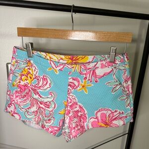 Lilly Pulitzer Shorts Size 4 Scalloped Pink Blue Green Shorts Preppy Resort